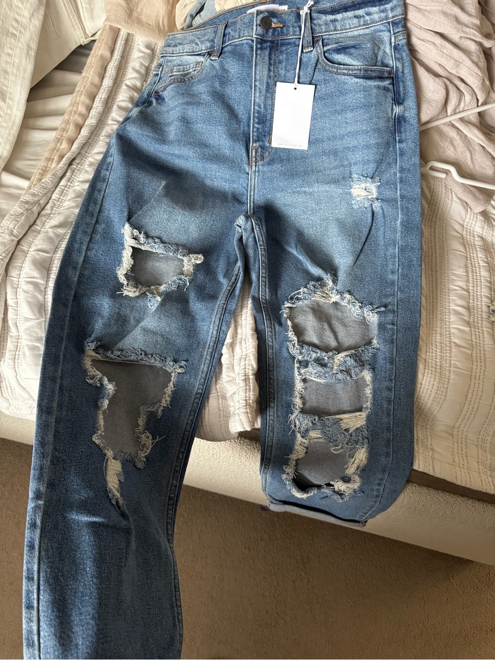Cello Distressed Light Blue Boyfriend Jeans